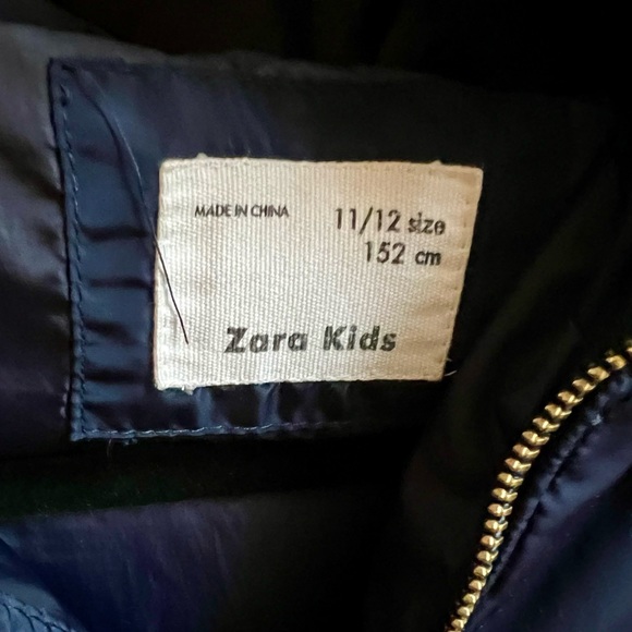 Zara Kids Navy Blue Down Coat 11/12 - Picture 3 of 5